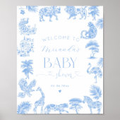 Toile De Jouy Safari Baby shower Welkom Poster (Voorkant)