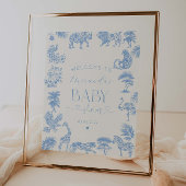 Toile De Jouy Safari Baby shower Welkom Poster