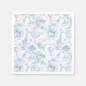 Toile de Jouy Safari Blauw Baby shower servetten (Voorkant)