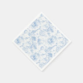 Toile de Jouy Safari Blauw Baby shower servetten (Hoek)