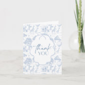 Toile De Jouy Safari Blue Baby Shower Thank You (Voorkant)
