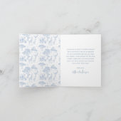 Toile De Jouy Safari Blue Baby Shower Thank You (Binnen)