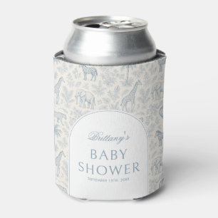 Toile De Jouy Safari Blue Boy Baby shower Blikjeskoeler