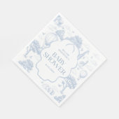 Toile De Jouy Safari Blue Boy Baby Shower Napkins Servet (Hoek)