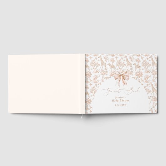 Toile de Jouy Safari Boho Baby shower Gastenboek (Volledig)