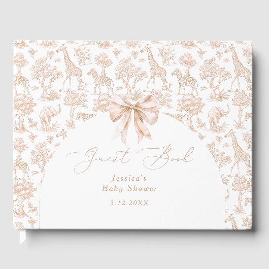 Toile de Jouy Safari Boho Baby shower Gastenboek (Voorkant)