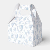 Toile de Jouy Safari dieren Arch Blue Baby shower Bedankdoosjes (Achterkant)