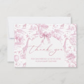 Toile de Jouy Safari dieren Baby shower Bedankkaart (Voorkant)