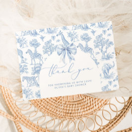 Toile de Jouy Safari dieren Baby shower Bedankkaart