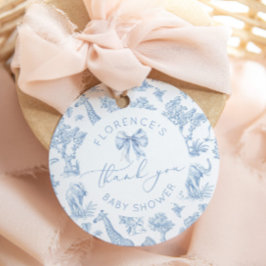 Toile de Jouy Safari dieren Baby shower bedankt Bedankjes Labels