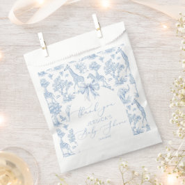 Toile de Jouy Safari dieren Baby shower Bedankzakje