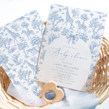 Toile de Jouy Safari dieren Baby shower