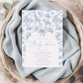 Toile de Jouy Safari dieren Baby shower Kaart