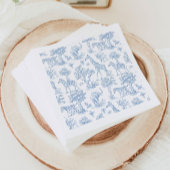 Toile de Jouy Safari dieren blauw Baby shower Servet