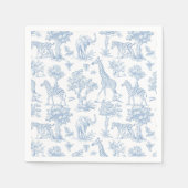 Toile de Jouy Safari dieren blauw Baby shower Servet (Voorkant)