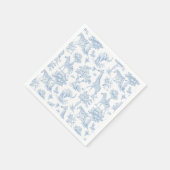 Toile de Jouy Safari dieren blauw Baby shower Servet (Hoek)