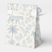 Toile de Jouy Safari Dieren Blue Boy Baby shower Bedankdoosjes (Achterkant)