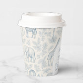 Toile de Jouy Safari Dieren Blue Boy Baby shower Papieren Bekers (Rechts)