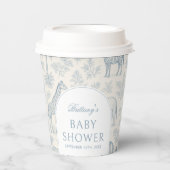 Toile de Jouy Safari Dieren Blue Boy Baby shower Papieren Bekers (Voorkant)