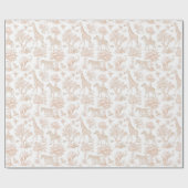 Toile de Jouy Safari dieren Boho beige elegant Cadeaupapier (Vlak)