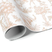 Toile de Jouy Safari dieren Boho beige elegant Cadeaupapier (Rol Hoek)