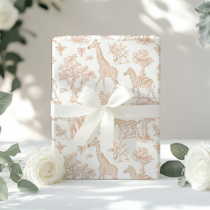 Toile de Jouy Safari dieren Boho beige elegant Cadeaupapier