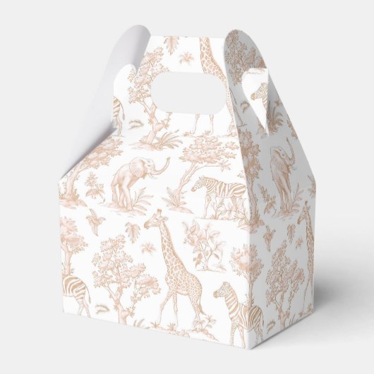 Toile de Jouy Safari dieren Boho Genderneutraal Bedankdoosjes (Achterkant)