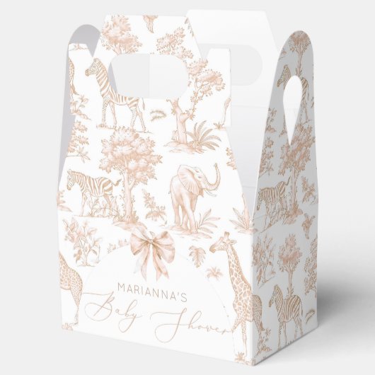 Toile de Jouy Safari dieren Boho Genderneutraal Bedankdoosjes (Geopend)