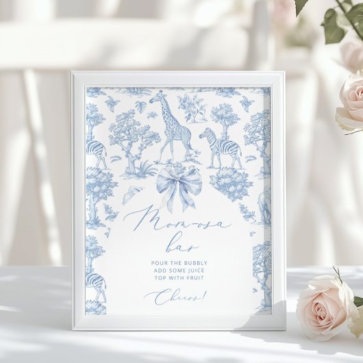 Toile de Jouy Safari dieren Momosa bar Poster