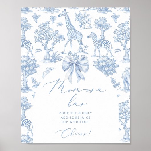 Toile de Jouy Safari dieren Momosa bar Poster (Voorkant)