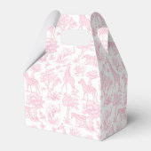 Toile de Jouy Safari dieren Pink Bow elegant Bedankdoosjes (Achterkant)