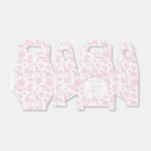 Toile de Jouy Safari dieren Pink Bow elegant Bedankdoosjes (Uitgevouwen)