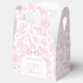 Toile de Jouy Safari dieren Pink Bow elegant Bedankdoosjes (Geopend)