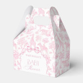Toile de Jouy Safari dieren Pink Bow elegant Bedankdoosjes (Voorkant Zijde)