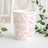 Toile de Jouy Safari dieren roze elegant schattig Papieren Bekers