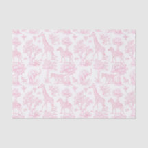 Toile de Jouy Safari dieren roze elegant schattig