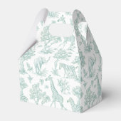 Toile de Jouy Safari dieren salie groene pastel Bedankdoosjes (Achterkant)