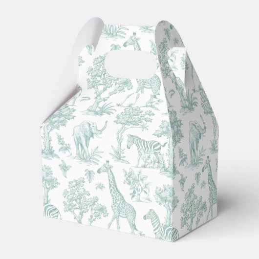 Toile de Jouy Safari dieren salie groene pastel Bedankdoosjes (Achterkant)