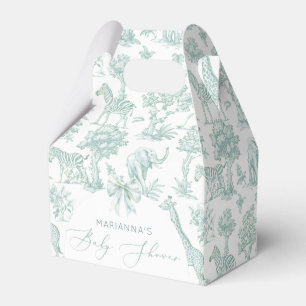 Toile de Jouy Safari dieren salie groene pastel Bedankdoosjes