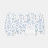 Toile de Jouy Safari dieren stoffig blauw Doopsel Bedankdoosjes (Uitgevouwen)