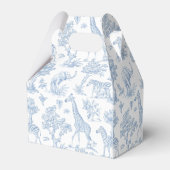 Toile de Jouy Safari dieren stoffig blauw elegant Bedankdoosjes (Achterkant)