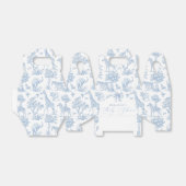 Toile de Jouy Safari dieren stoffig blauw elegant Bedankdoosjes (Uitgevouwen)