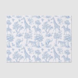 Toile de Jouy Safari dieren stoffig blauw elegant Tissuepapier