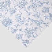 Toile de Jouy Safari dieren stoffig blauw elegant Tissuepapier (Detail)
