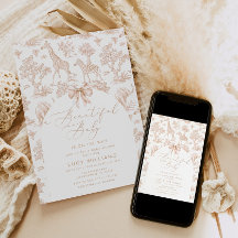 Toile de Jouy Safari Genderneutraal baby shower