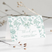 Toile de Jouy Safari groen Bow Baby shower