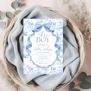 Toile de Jouy Safari Het is een Jongen Baby Borrel Kaart