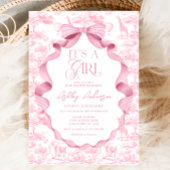 Toile de Jouy Safari Het is een Meisje Baby shower Kaart