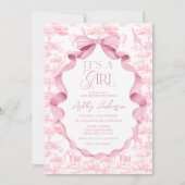 Toile de Jouy Safari Het is een Meisje Baby shower Kaart (Voorkant)