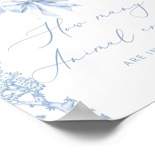 Toile de Jouy Safari Hoeveel dierencrackers Poster (Hoek)